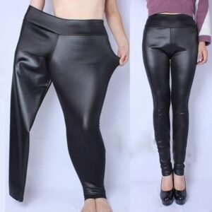 Faux Leather PU Pants Plus Size XL 5XL High Waist Pencil Pant Women Trousers Casual Sexy
