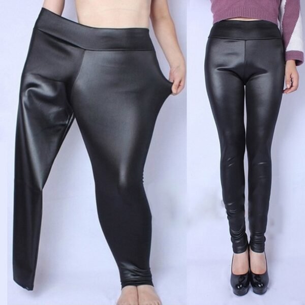 Faux Leather PU Pants Plus Size XL 5XL High Waist Pencil Pant Women Trousers Casual
