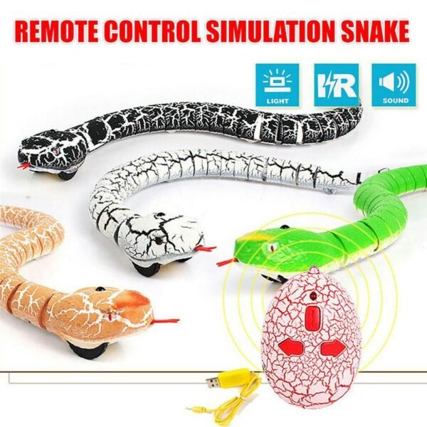 Infrared Remote Control Snake RC Snake Cat Toy And Egg Rattlesnake Animal Trick Terrifying Mischief Kids 5