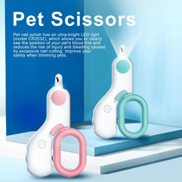 LED Pet Nail Clippers Stainless Steel Dog Cat Claws Nail Clippers Cutting Scissors Kitten Puppy Claws