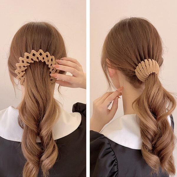 New Plastic Round Top Hairpin Claw Bun Cage Minimalist Bun Holder Cage Hair Stick Girl Hair 3