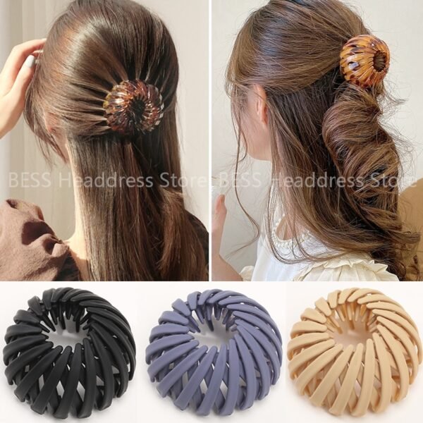 New Plastic Round Top Hairpin Claw Bun Cage Minimalist Bun Holder Cage Hair Stick Girl Hair