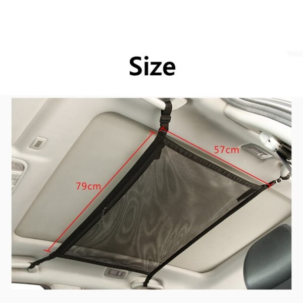 SUV Car Ceiling Storage Net Pocket Car Roof Bag Interior Cargo Net Mesh Bag Auto Stowing 4