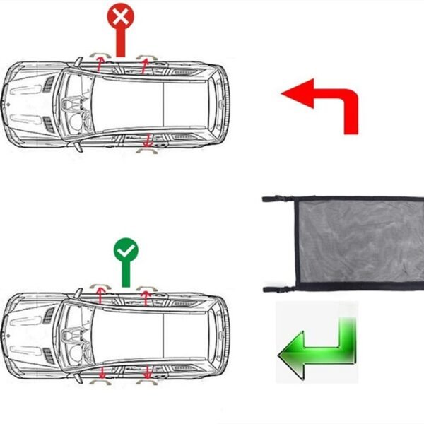 SUV Car Ceiling Storage Net Pocket Car Roof Bag Interior Cargo Net Mesh Bag Auto Stowing 5