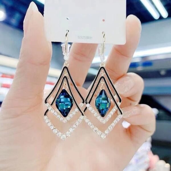 Women s jewelry earrings 2021 women s geometric red blue earrings dangling earrings dangling earrings modern 4