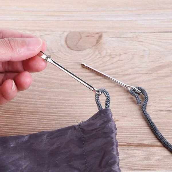 2Pcs Stainless Steel Bodkin Wear Elastic Rope Threaders Guide Belt Ribbon Wearing Tool DIY Rubber Band 4
