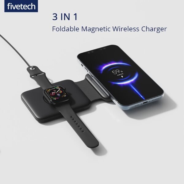 3 in 1 Foldable Magnetic Wireless Charger For iPhone 13 12 Pro XS X 8 Plus