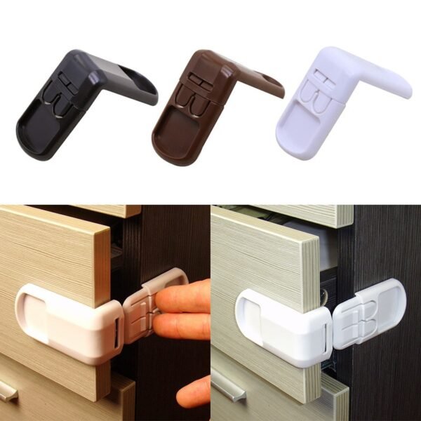 Baby Double Snap Multifunctional Right Angle Lock 90 Degree Kids Safe Protection Drawer Cabinet Door Right