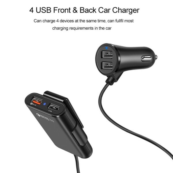 Fast Charge 3 0 Car Charger 4 USB QC 3 0 USB Car Charging for Phone 1