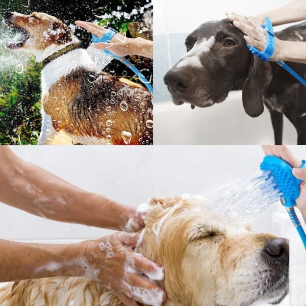 NICREW 2 in 1 Pet Bathing Tool Comfortable Massager Shower Tool Cleaning Washing Bath Brush Sprayers 5