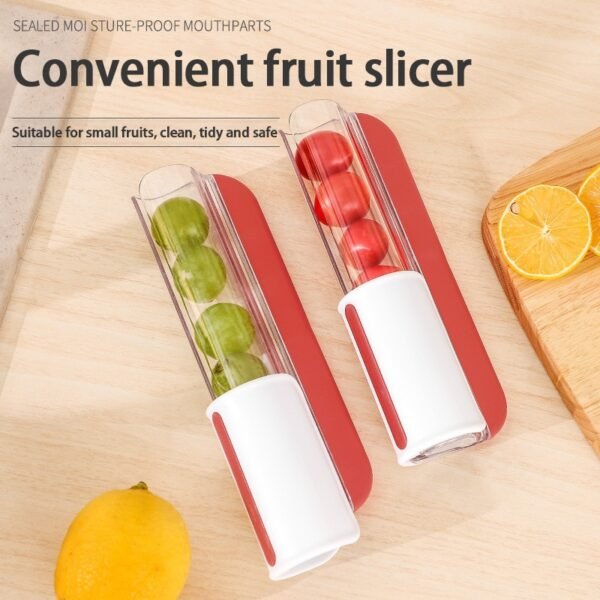 Portable Cherry Tomatoes Grape Slicer Cutting Kitchen Gadgets Stainless Steel Fruit Slicer Household Vegetable Salad Making 1