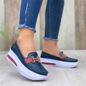 Women s Autumn New Platform Comfortable Sneakers Fashion Casual White Blue Increase Thick Bottom Round Head