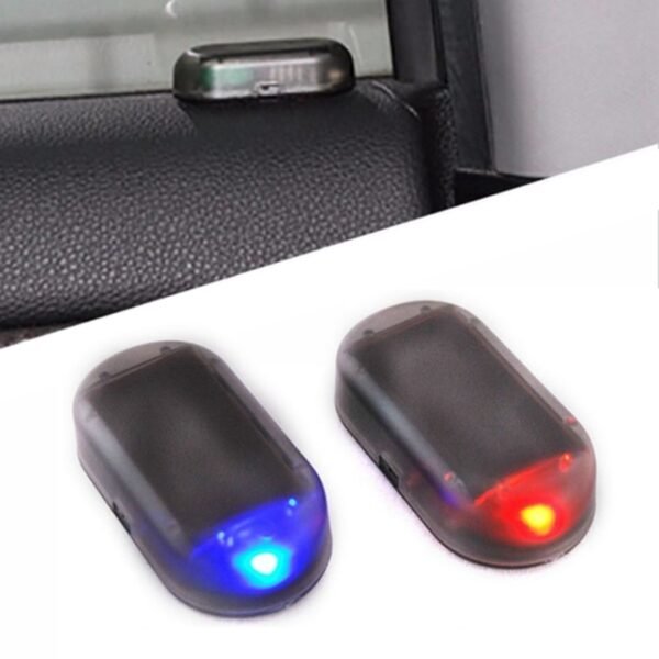 Car Solar Power Alarm LED Lamp Security System Warning Theft Flash Blinking Anti Theft LED Lights 2