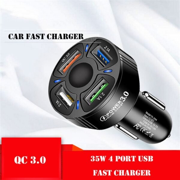 7A 5V Car Chargers 4 Ports Fast Charging For iPhone 11 Xiaomi Huawei Mobile Phone Charger 3