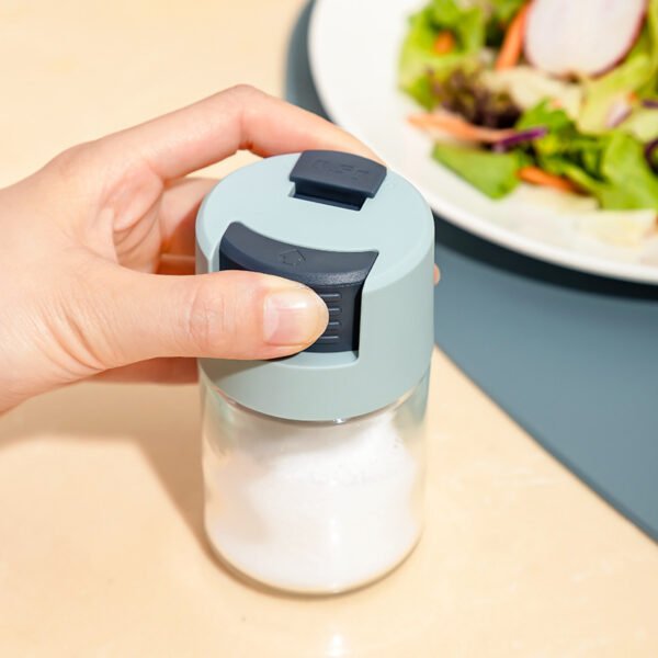 Quantitative Salt Shaker Push Type Salt Control Bottle Seasoning Jar Tool Pepper Spice Container Glass Limit 3