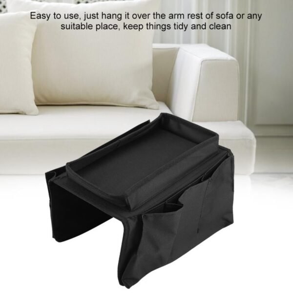 Sofa Armrest Organizer With 4 Pockets And Cup Holder Tray Couch Armchair Hanging Storage Bag For 5