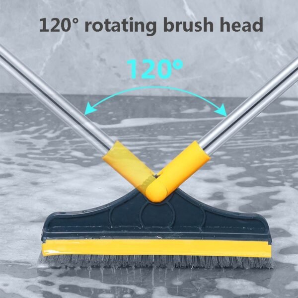 V Head Multi function Floor Decontamination Scraping Dual Purpose Long Handle Floor Cleaning Brush Bathroom Wall 2