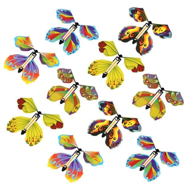 10pcs Flying In The Book Fairy Rubber Band Powered Wind Up Butterfly Toy Great Surprise Gifts 2