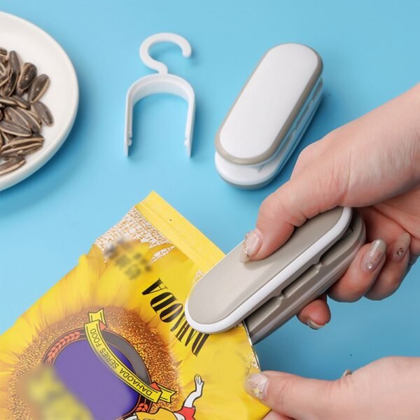 2 in 1 Mini Bag Sealer Cutter with Hook Portable Handheld Battery Powered Heat Sealer for