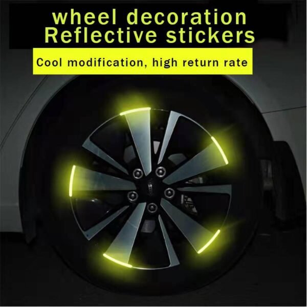 20 pieces of wheel hub reflective stickers car motorcycle electric vehicle warning body scratch decoration reflective 1