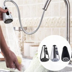 3 Types Kitchen Tap Pull Out Parts Faucet Shower Head Nozzle Spouts Household Accessories Functions Suspended