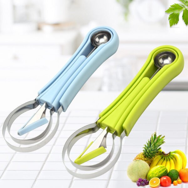 4 In 1 Stainless Steel Fruit Tool Set Fruit Carving Knife Watermelon Ball Digging Spoon Practical 1