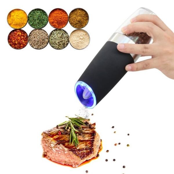 Automatic Salt Pepper Grinder Stainless Steel Gravity Adjustable Electric Pepper Shaker Spice Mill Kitchen Shaker Spice 5