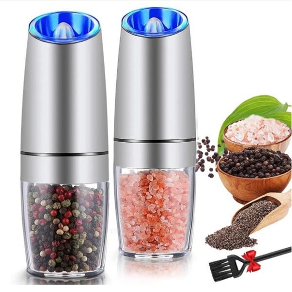 Automatic Salt Pepper Grinder Stainless Steel Gravity Adjustable Electric Pepper Shaker Spice Mill Kitchen Shaker Spice