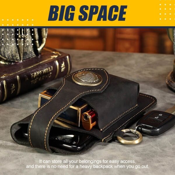 Genuine Leather Retro Men s Bag Cellphone Multifunctional Leather Mobile Phone Bag Wallet Case for IPhone 2