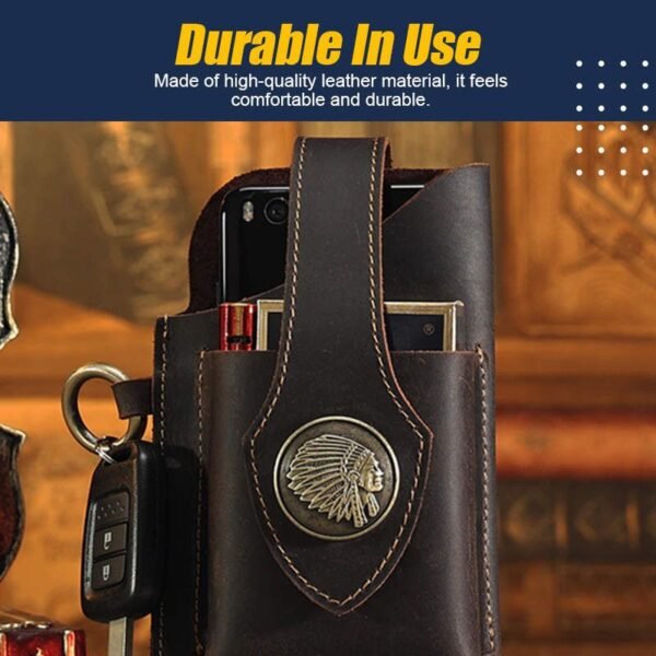 Genuine Leather Retro Men s Bag Cellphone Multifunctional Leather Mobile Phone Bag Wallet Case for IPhone 3