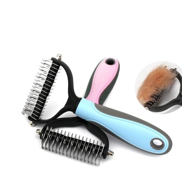 Hair Removal Comb for Dogs Cat Detangler Fur Trimming Dematting Deshedding Brush Grooming Tool For matted 3