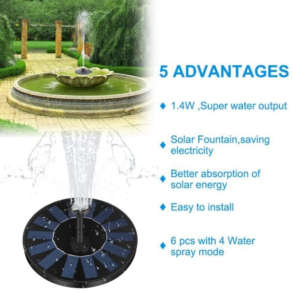 Mini Floating Solar Fountain Garden Water Fountain Pool Pond Decoration Solar Panel Powered Fountain Water Pump 3