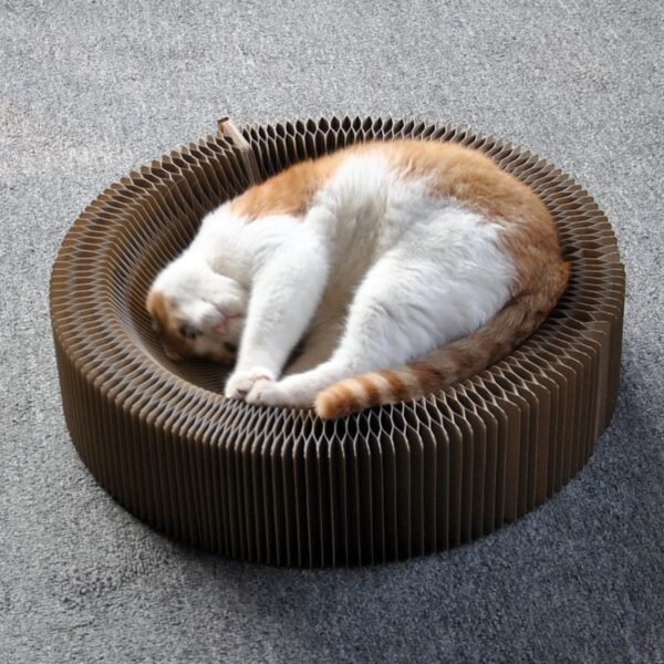 Pet Cat Scratcher Lounge Bed Collapsible Folding Corrugated Paper Deform Cat Scratch Board For Cat Bed 1