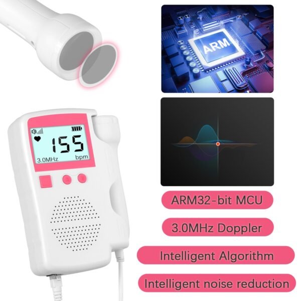 Upgraded 3 0MHz Doppler Fetal Heart rate Monitor Home Pregnancy Baby Fetal Sound Heart Rate Detector 1