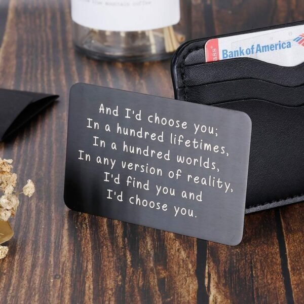 Valentine Gifts for Him Her Men Wallet Card Black for Boyfriend Husband From Wife Girlfriend Love