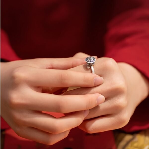 Vintage Spinner Rings Jewelry For Women Finger Ring women s Rings Trend Rotatable Lotus Anti Stress 3