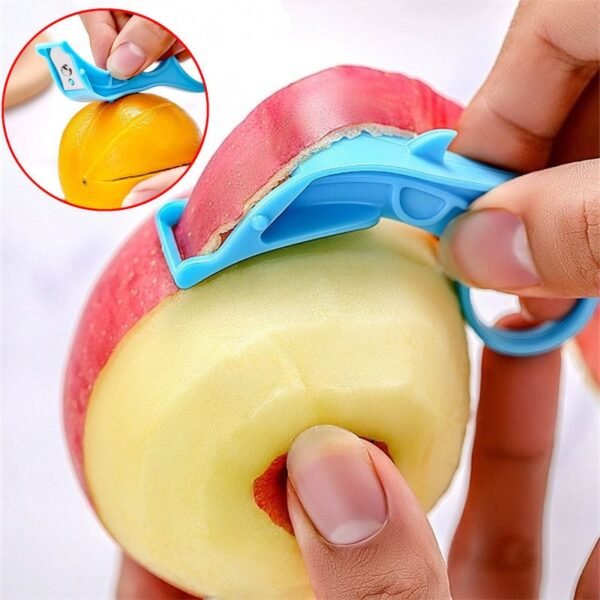 2 In 1 Apple Peeler Slicer Cutter Bar Hand Held Pear Peeler Ring Portable Orange Opener