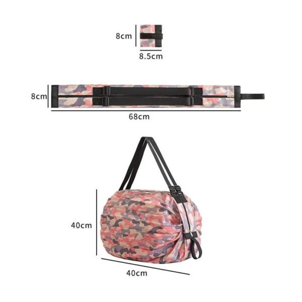 Big Size Thick Nylon Large Portable Shoulder Women s Handbags Folding Pouch Shopping Bag Foldable Print 5