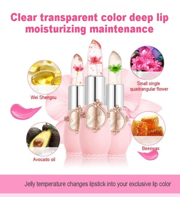 Jelly Lipsticks Lip Balm Transparent Long Lasting Moisturizing Flower Lip Stick Lip Care Makeup Cosmetic TSLM1 3