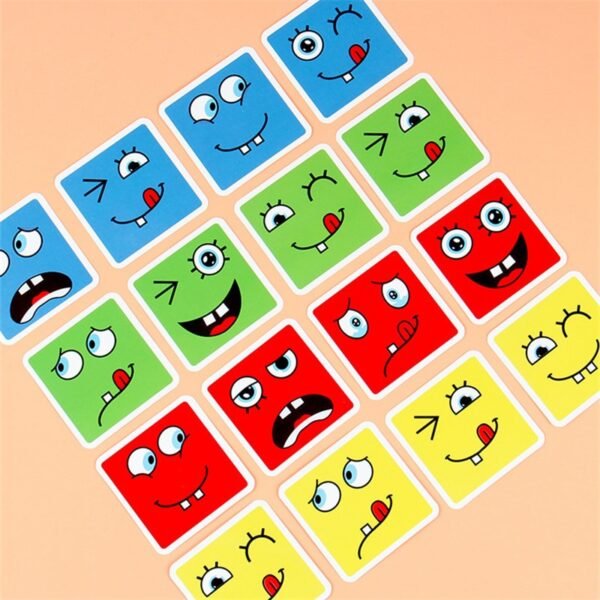 New Montessori Expression Puzzle Face Change Cube Building Blocks Toys Early Learning Educational Match Toy for 5