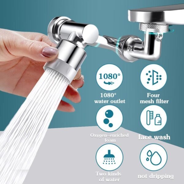 1080 Degree Brass Basin Faucet Aeratorsr Bathroom Tap Washbasin Bubbler Swivel Nozzle Universal Adapter Kitchen Accessories 5