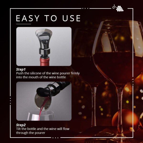 2 In 1 Red Wine Stopper Aerating Pourer for Red Wine Flower Shape Pouring Decanter Silicone 2
