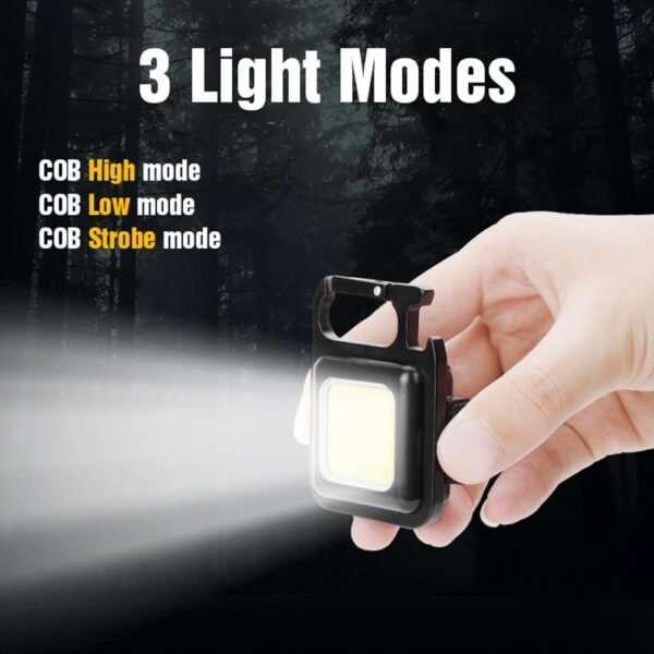 Mini LED Flashlight USB Rechargeable LED Light 4 Modes Keychain Work Light Small Pocket Light Corkscrew 1