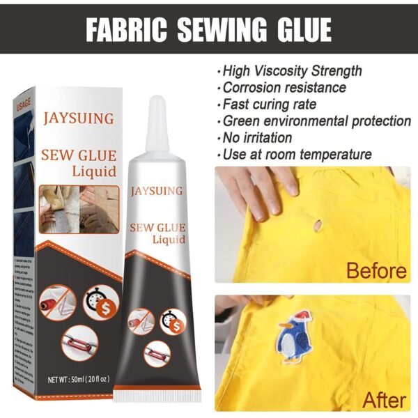 PVC Clothing Repair Glue Secure Stitch Liquid Clothes Holes Solution Kit Fast Tack No Sew Liquld 1