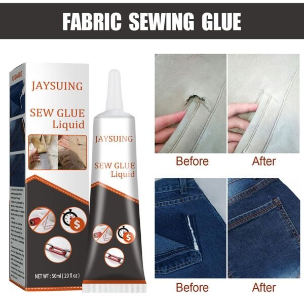 PVC Clothing Repair Glue Secure Stitch Liquid Clothes Holes Solution Kit Fast Tack No Sew Liquld 2
